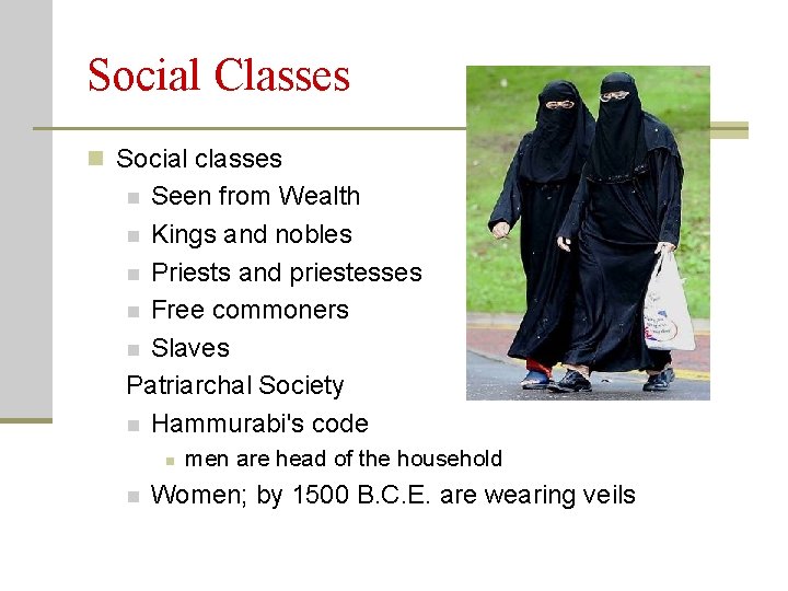 Social Classes n Social classes Seen from Wealth n Kings and nobles n Priests