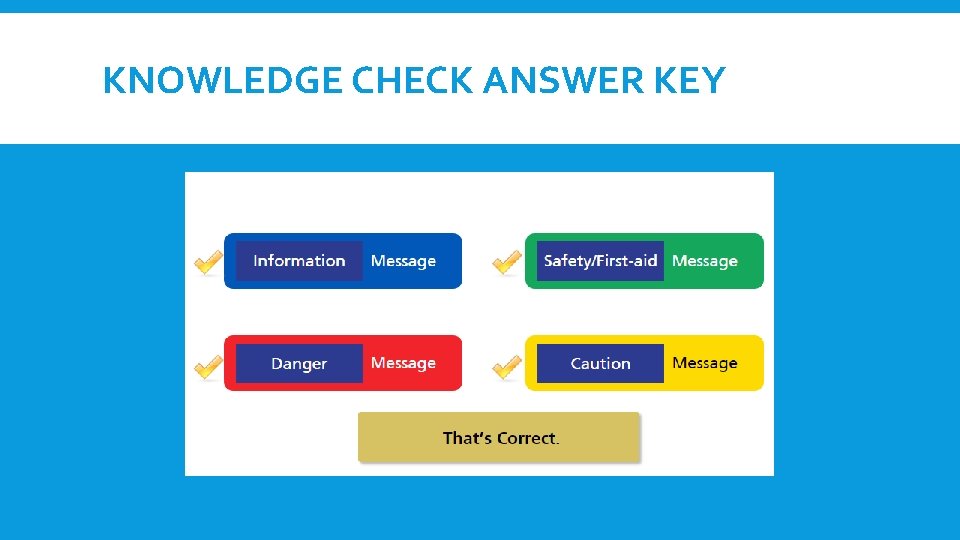 KNOWLEDGE CHECK ANSWER KEY 