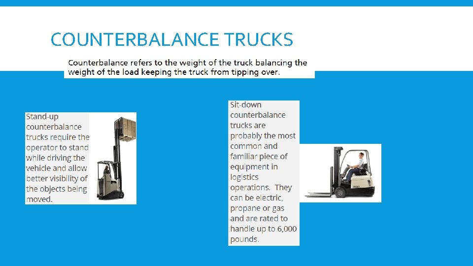 COUNTERBALANCE TRUCKS 