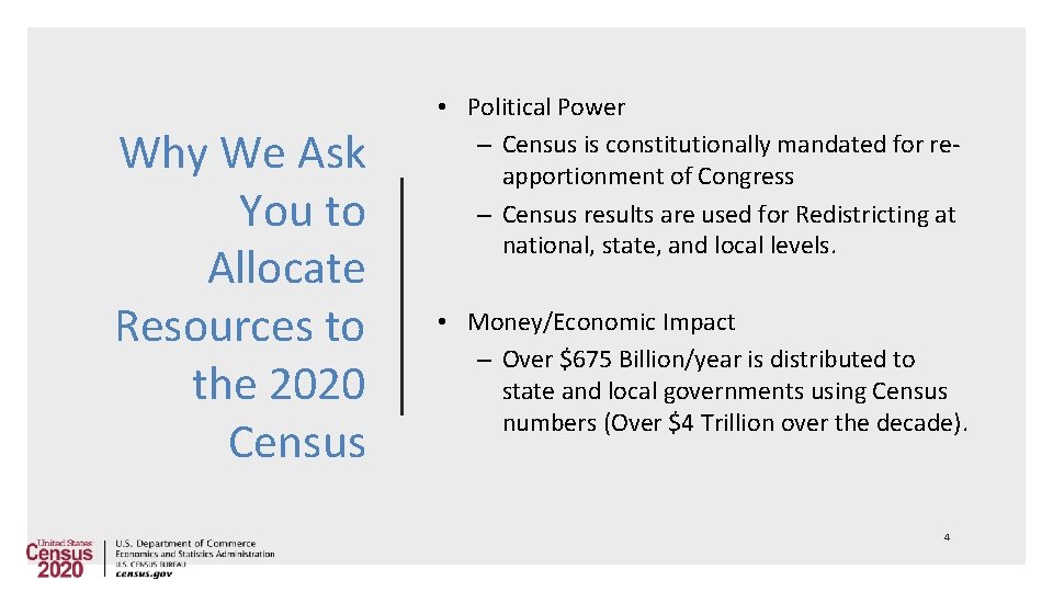 Why We Ask You to Allocate Resources to the 2020 Census • Political Power