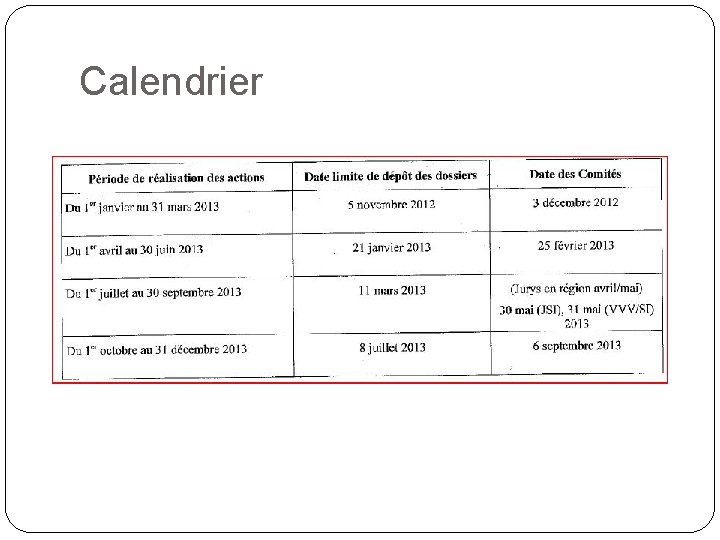 Calendrier 