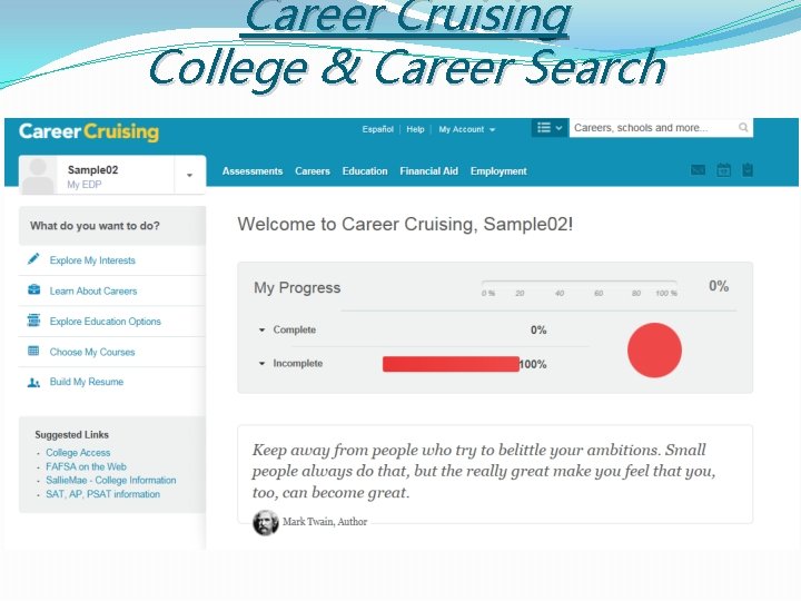 Career Cruising College & Career Search • Career List 