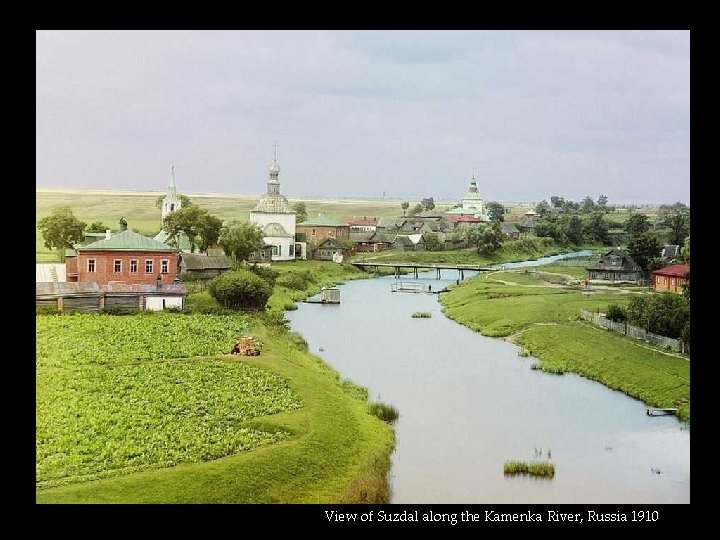 View of Suzdal along the Kamenka River, Russia 1910 