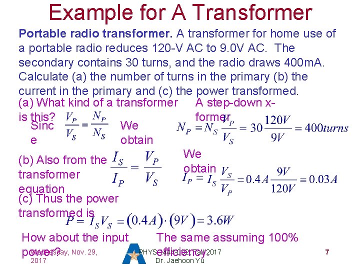 Example for A Transformer Portable radio transformer. A transformer for home use of a