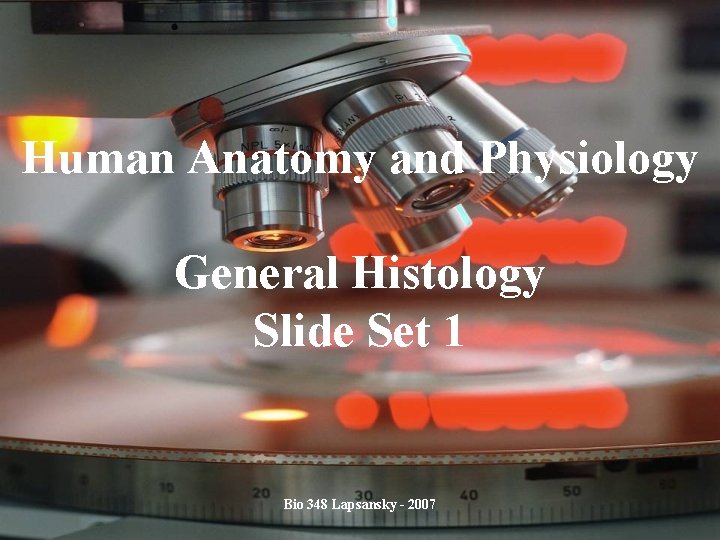 Human Anatomy and Physiology General Histology Slide Set 1 Bio 348 Lapsansky - 2007