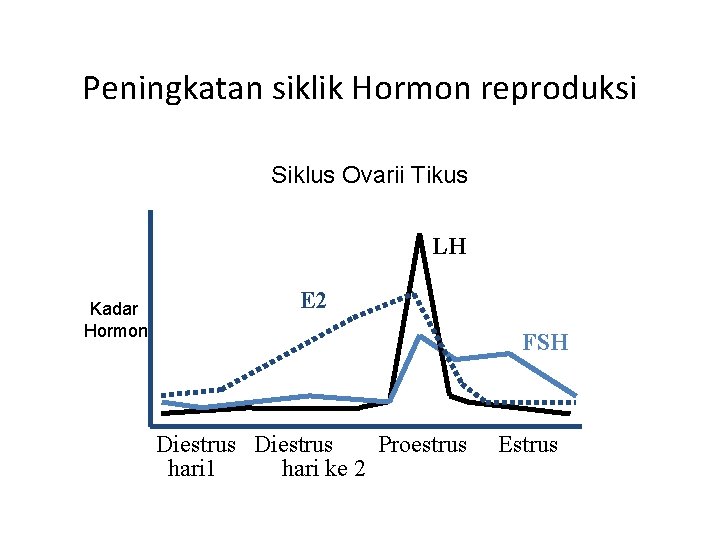 Peningkatan siklik Hormon reproduksi Siklus Ovarii Tikus LH Kadar Hormon E 2 FSH Diestrus