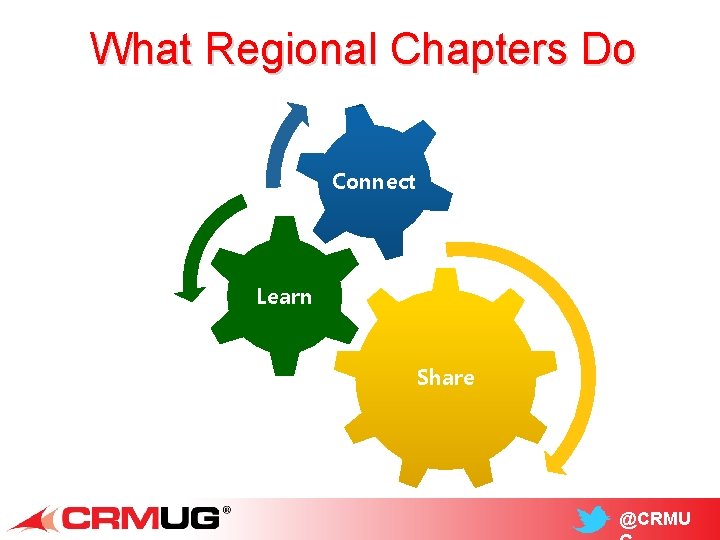 What Regional Chapters Do Connect Learn Share @CRMU 