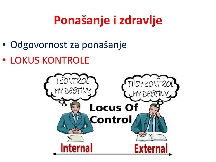 Ponašanje i zdravlje • Odgovornost za ponašanje • LOKUS KONTROLE 