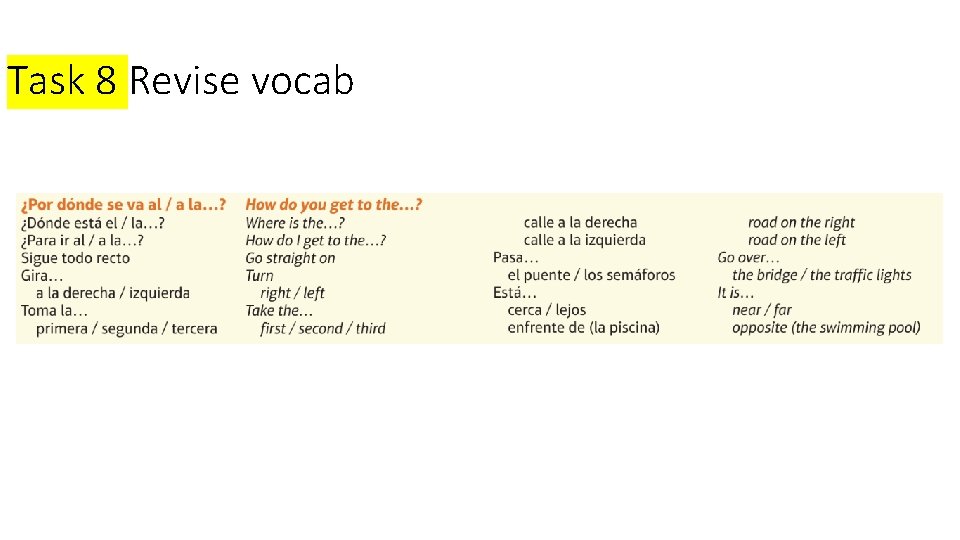 Task 8 Revise vocab 