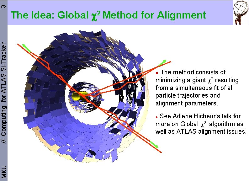 3 MKU //- Computing for ATLAS Si-Tracker The Idea: Global 2 Method for Alignment