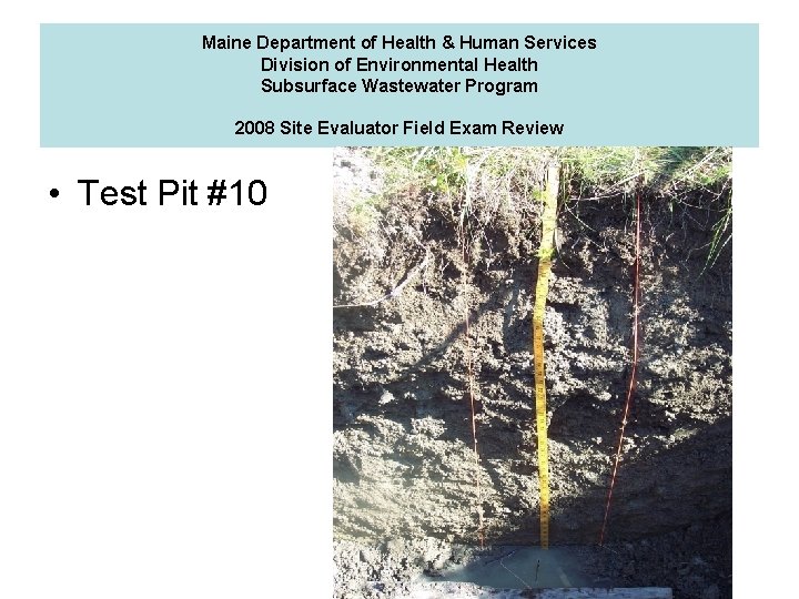 Maine Department of Health & Human Services Division of Environmental Health Subsurface Wastewater Program Maine Department of Health & Human Services Division of Environmental Health Subsurface Wastewater Program