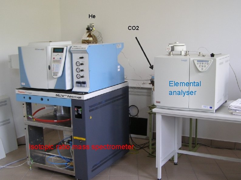 He CO 2 Elemental analyser Isotopic ratio mass spectrometer 