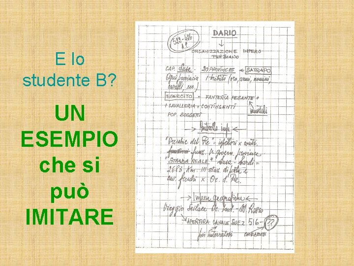 E lo studente B? UN ESEMPIO che si può IMITARE 