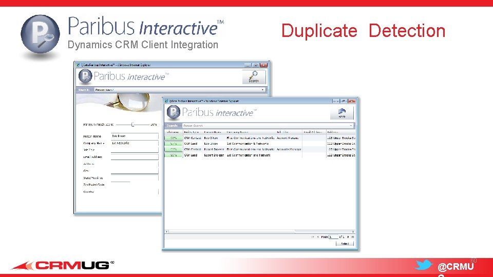 Dynamics CRM Client Integration Duplicate Detection 60 @CRMU 
