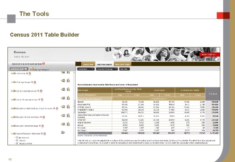 The Tools Census 2011 Table Builder 15 