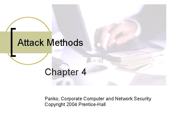 Attack Methods Chapter 4 Panko, Corporate Computer and Network Security Copyright 2004 Prentice-Hall 