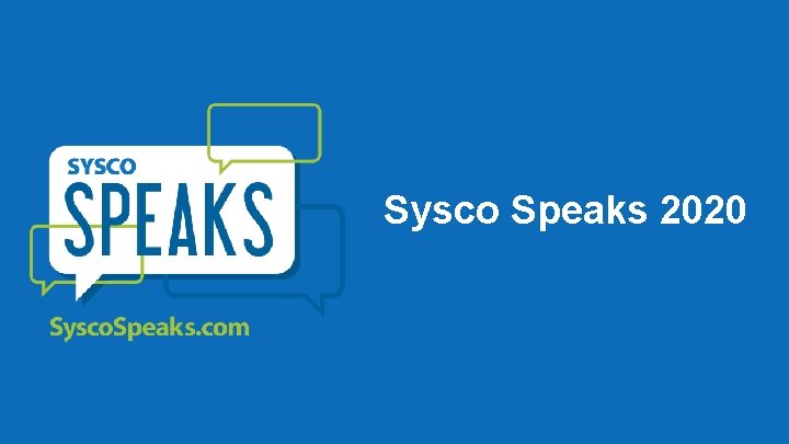 Sysco Speaks 2020 