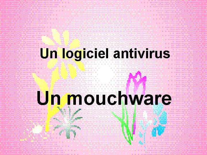 Un logiciel antivirus Un mouchware 