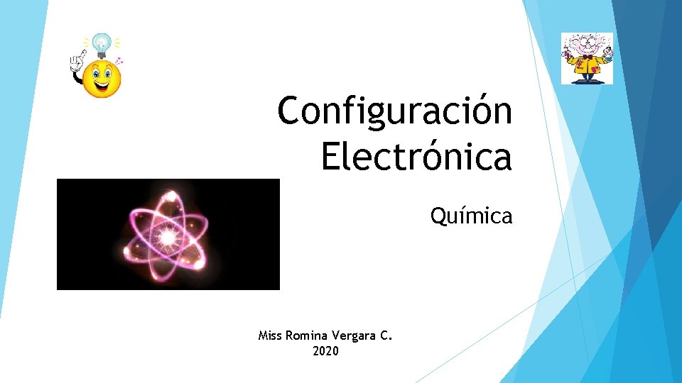 Configuración Electrónica Química Miss Romina Vergara C. 2020 