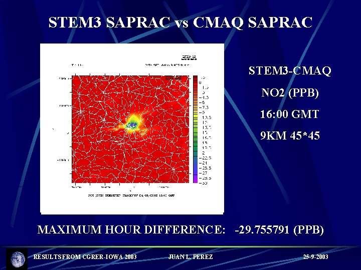 STEM 3 SAPRAC vs CMAQ SAPRAC STEM 3 -CMAQ NO 2 (PPB) 16: 00