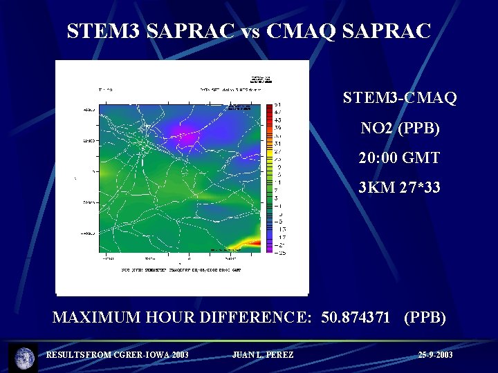 STEM 3 SAPRAC vs CMAQ SAPRAC STEM 3 -CMAQ NO 2 (PPB) 20: 00