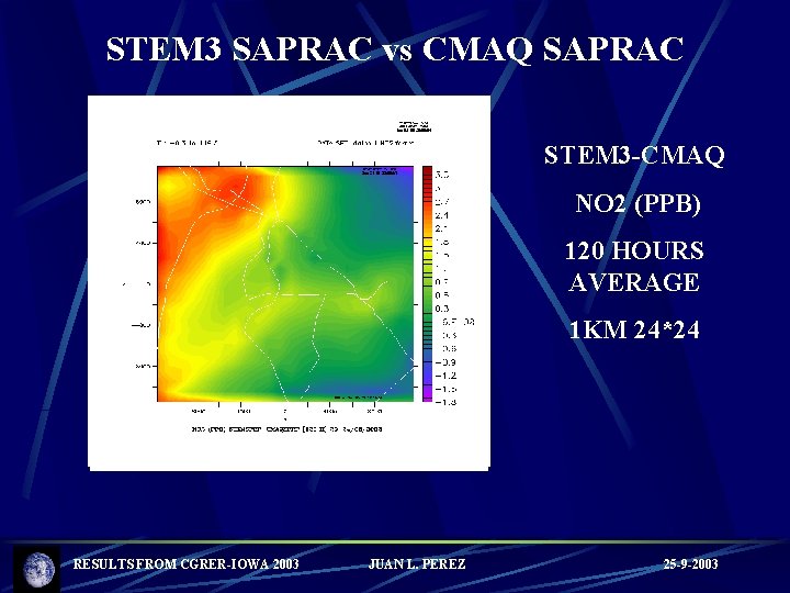 STEM 3 SAPRAC vs CMAQ SAPRAC STEM 3 -CMAQ NO 2 (PPB) 120 HOURS