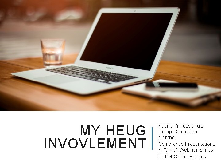 MY HEUG INVOVLEMENT Young Professionals Group Committee Member Conference Presentations YPG 101 Webinar Series