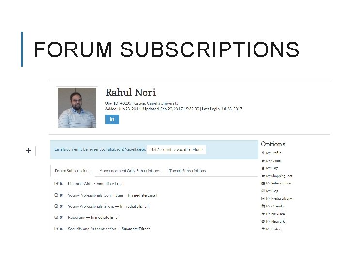 FORUM SUBSCRIPTIONS 