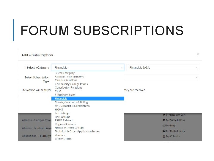 FORUM SUBSCRIPTIONS 