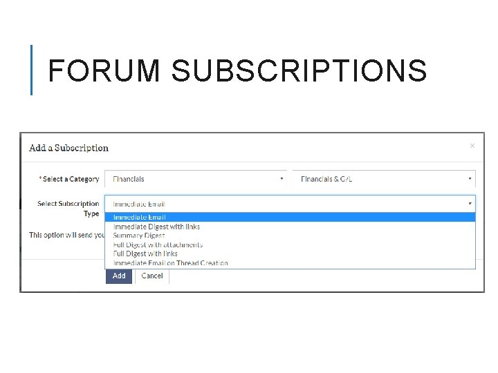 FORUM SUBSCRIPTIONS 