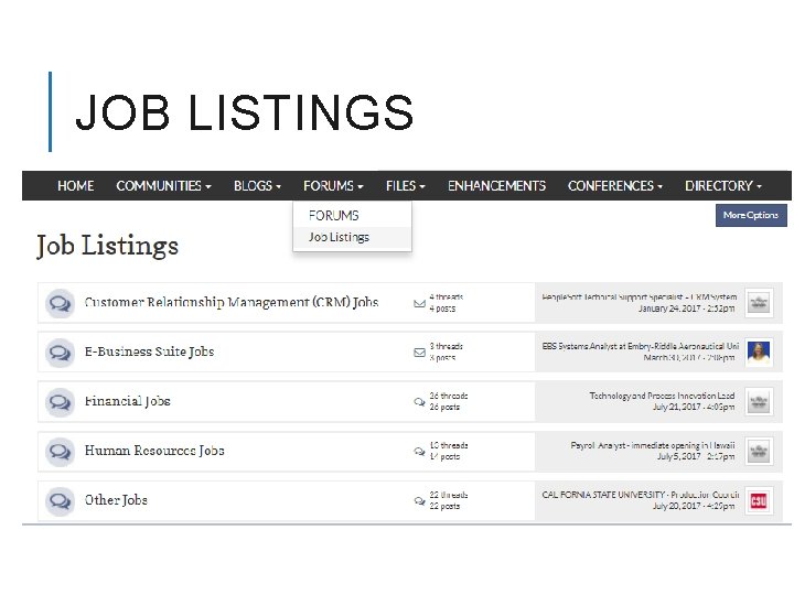 JOB LISTINGS 