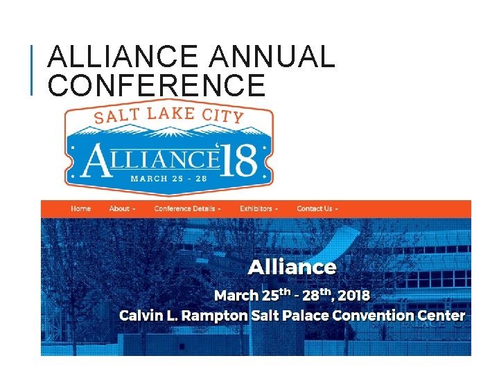 ALLIANCE ANNUAL CONFERENCE 