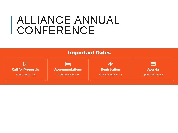 ALLIANCE ANNUAL CONFERENCE 