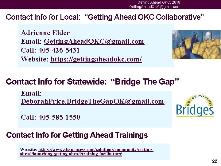 Getting Ahead OKC, 2018 Getting. Ahead. OKC@gmail. com Contact Info for Local: “Getting Ahead