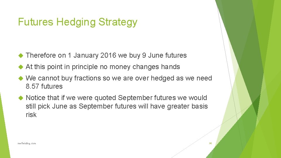 Futures Hedging Strategy Therefore on 1 January 2016 we buy 9 June futures At