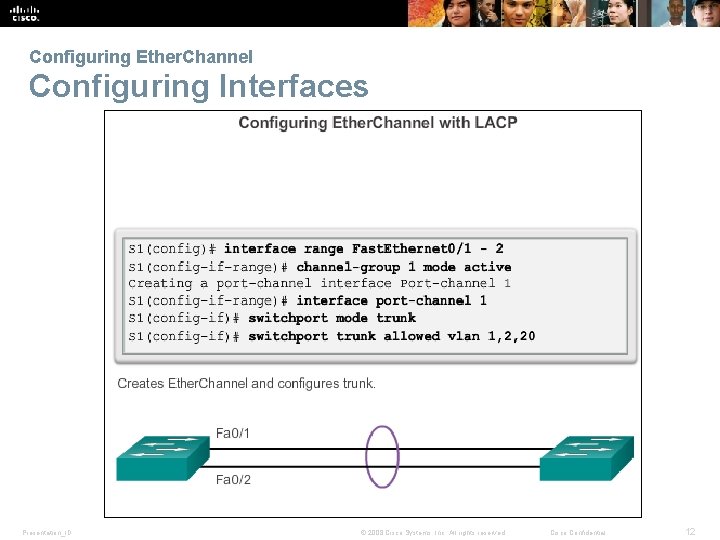 Configuring Ether. Channel Configuring Interfaces Presentation_ID © 2008 Cisco Systems, Inc. All rights reserved.