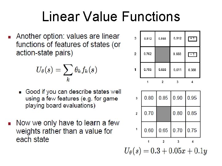 Linear Value Functions 