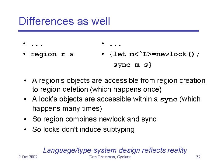 Differences as well • . . . • region r s • . .