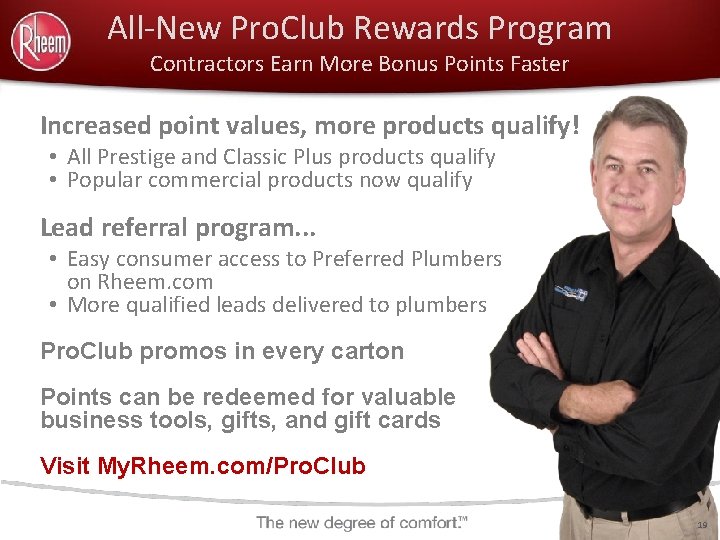 All-New Pro. Club Rewards Program Contractors Earn More Bonus Points Faster Increased point values,