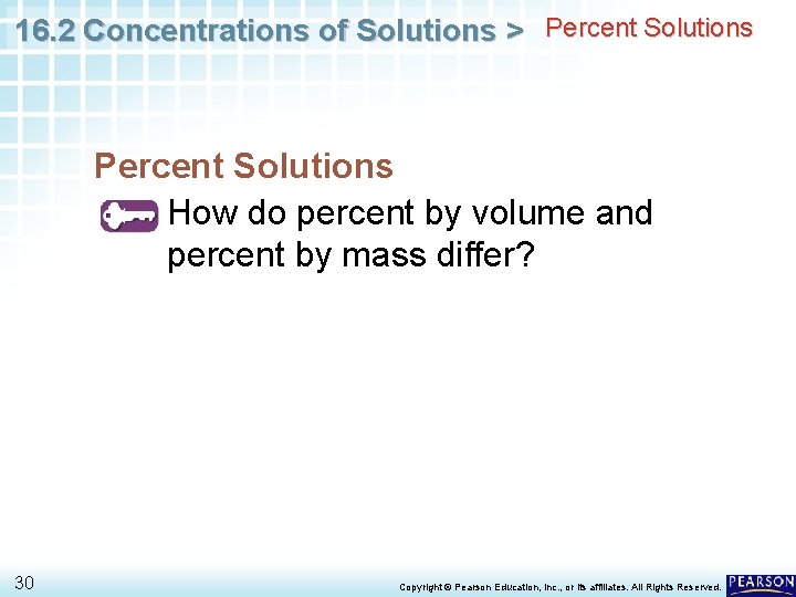 16. 2 Concentrations of Solutions > Percent Solutions How do percent by volume and