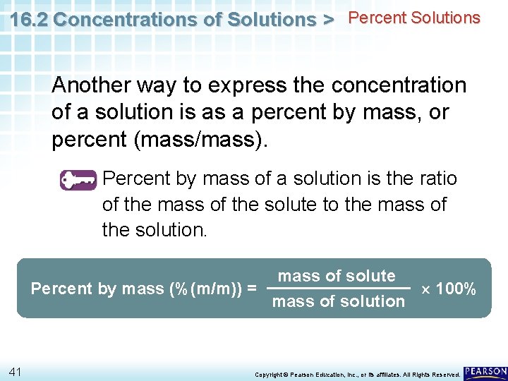 16. 2 Concentrations of Solutions > Percent Solutions Another way to express the concentration