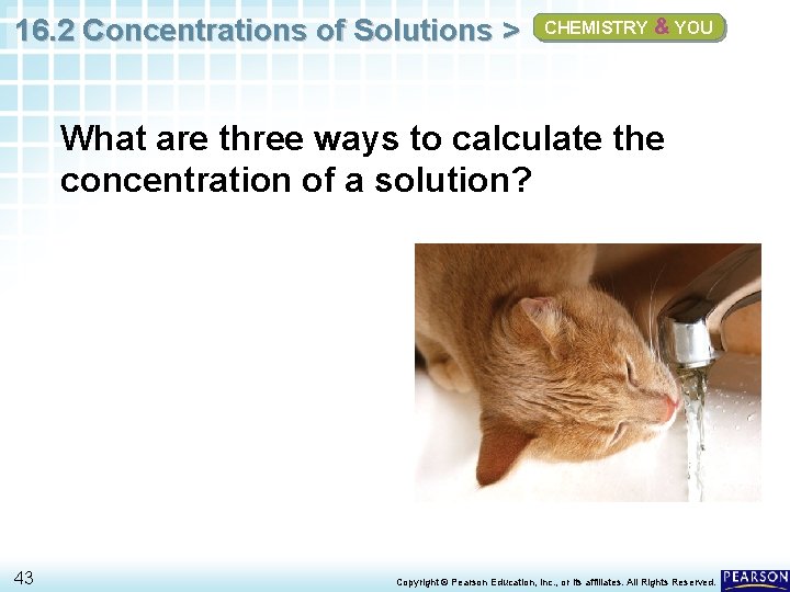 16. 2 Concentrations of Solutions > CHEMISTRY & YOU What are three ways to