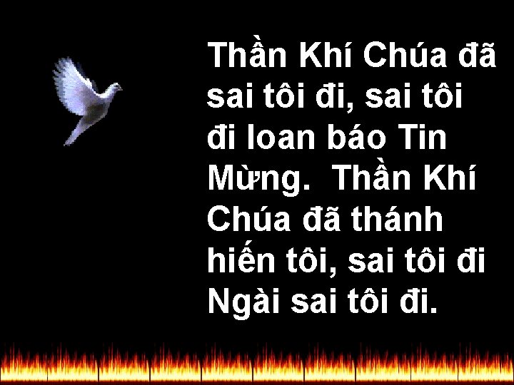 Thần Khí Chúa đã sai tôi đi, sai tôi đi loan báo Tin Mừng.