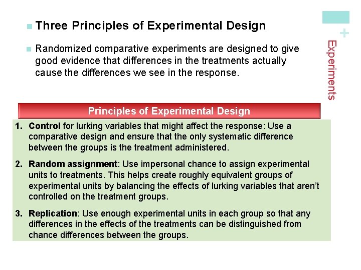 Randomized comparative experiments are designed to give good evidence that differences in the treatments