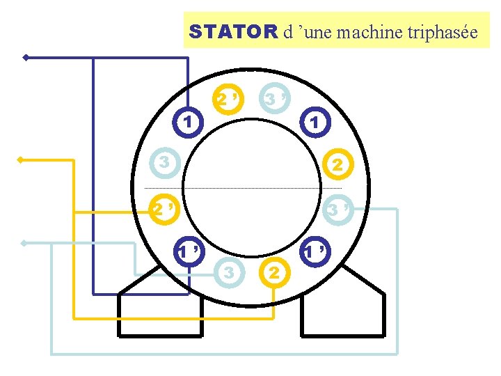STATOR d ’une machine triphasée 1 2’ 3’ 1 3 2 2’ 3’ 1’