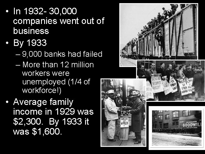 • In 1932 - 30, 000 companies went out of business • By • In 1932 - 30, 000 companies went out of business • By