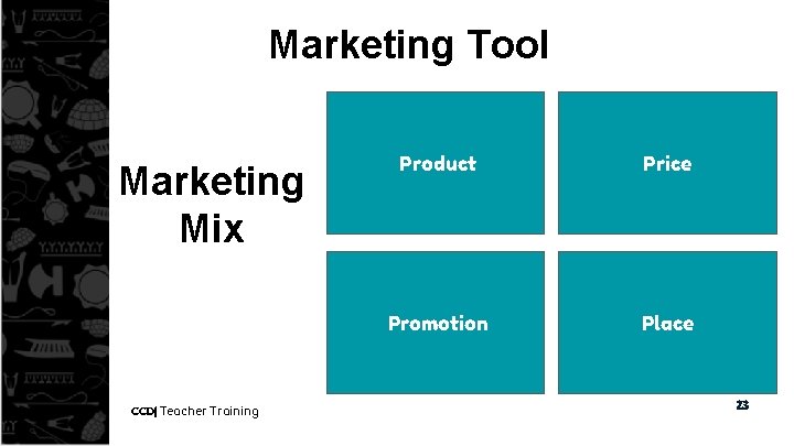 Marketing Tool Marketing Mix CCD| Teacher Training Product Price Promotion Place 23 