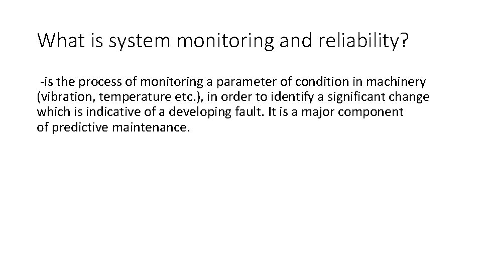 System Monitoring And Reliability By Dean Stephenson What