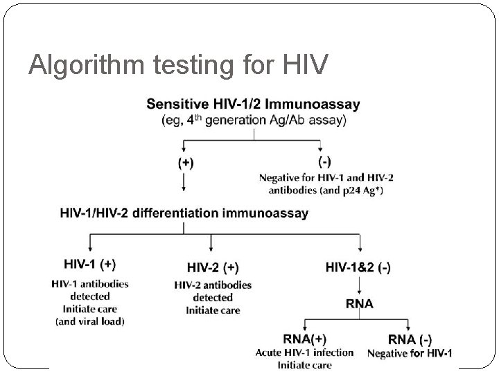 Algorithm testing for HIV 
