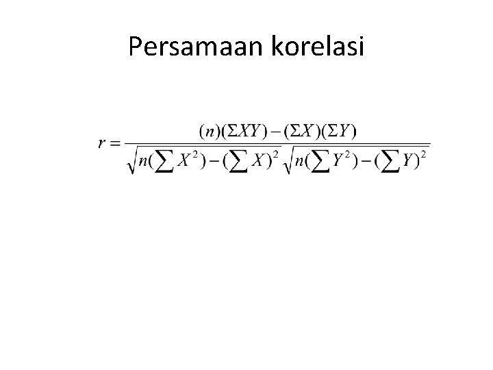 Persamaan korelasi 